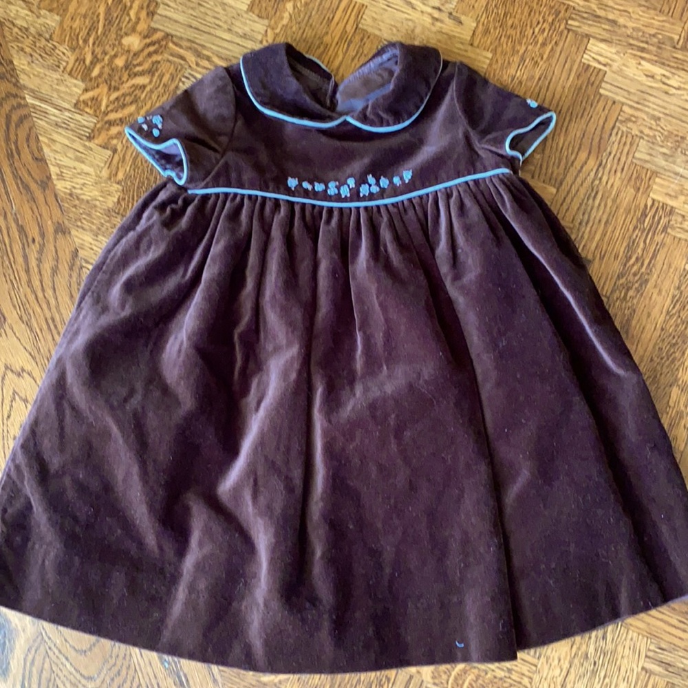 Luli & Me Holiday Dress Brown Velvet